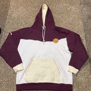 Mediums Collective Quilted Cut & Sew Hoodie - Maroon Wine. Men’s size L.